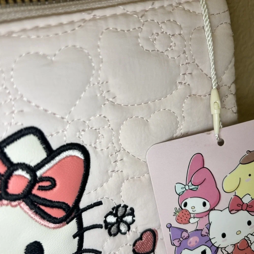 Hello Kitty X Primark Pink Quilted Hearts Make Up Toiletries Bag Travel New Tag